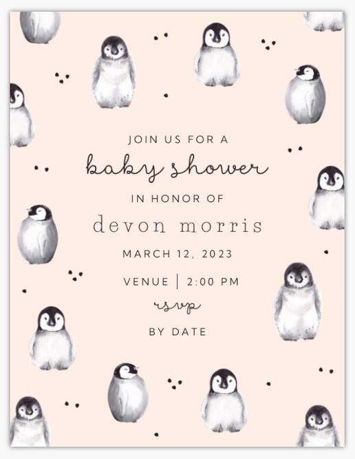 A arctic animals gray design for Baby Shower