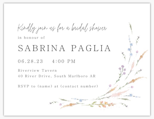 Design Preview for Bridal Shower Invitations & Announcements, 5.5" x 4" Flat