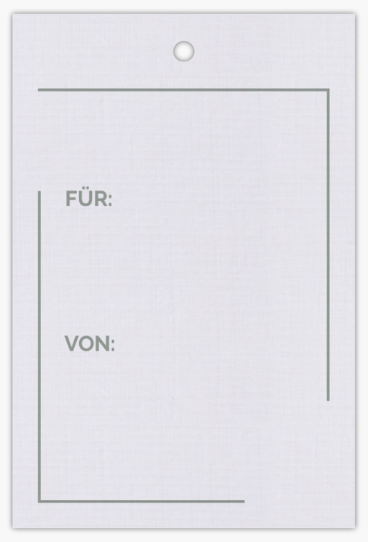 Designvorschau für Designgalerie: Produktanhänger Minimalistisch, 5 x 7,5 cm Leinenpapier