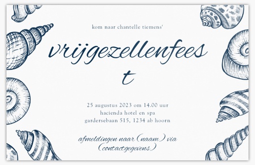 Voorvertoning ontwerp voor Ontwerpgalerij: Vrijgezellenfeestjes Kaarten en uitnodigingen, Ongevouwen 18.2 x 11.7 cm