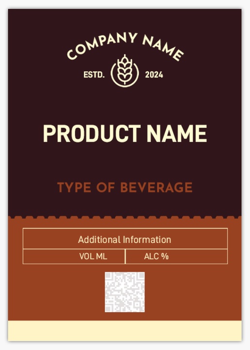 Design Preview for Design Gallery: Modern & Simple Beer Labels, Rectangle 10.5 x 7.4 cm (A7) Vertical