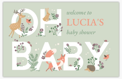 Design Preview for Baby Shower Foam Boards Templates, 11" x 17"