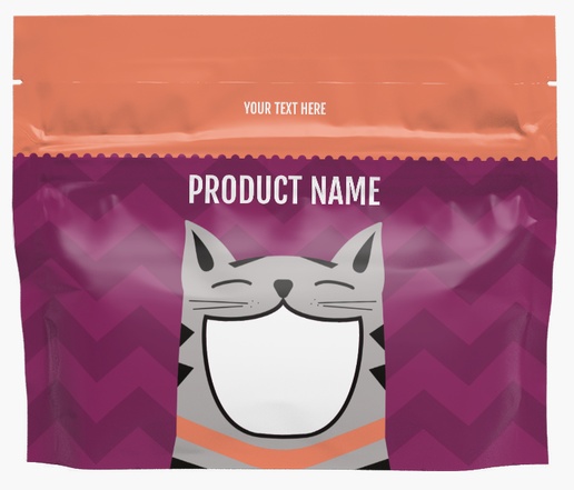 A pet food cat purple orange design for Animals & Pet Care