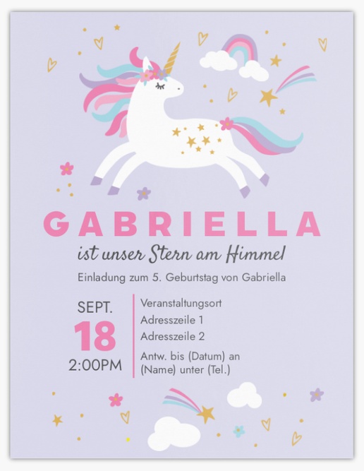 Designvorschau für Geburtstagseinladungen (Kinder) , 13,9 x 10,7 cm