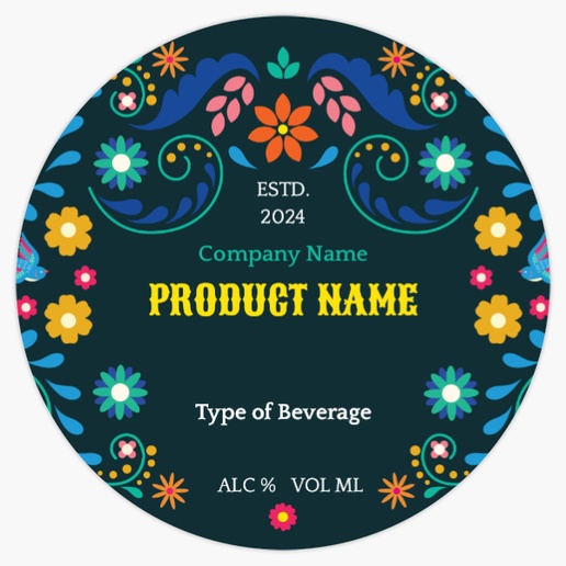 Design Preview for Design Gallery: Florals & Greenery Beer Labels, Circle 7.5 x 7.5 cm Horizontal