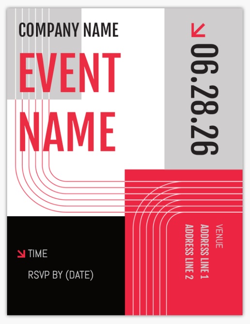 Design Preview for Bold & Colorful Invitations & Announcements Templates, 5.5" x 4" Flat