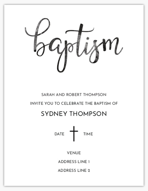 Design Preview for Religious & Baptism Invitations, 5.5" x 4"