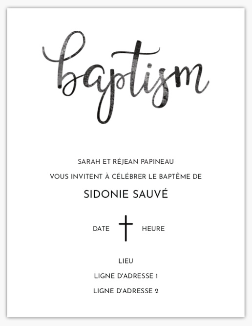 Aperçu du graphisme pour Invitations religieuses et de baptême, 5,5 x 4 po