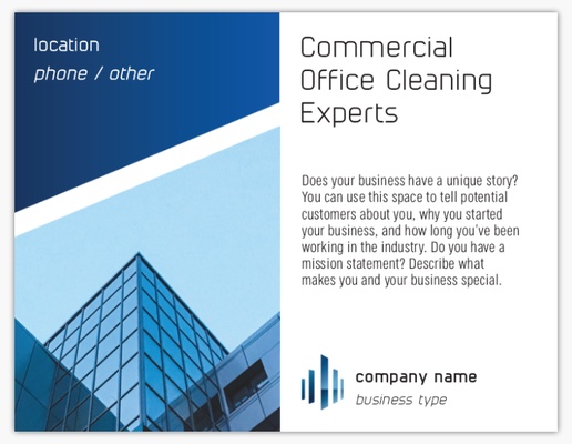A commercial cleaning cleaning company black blue design