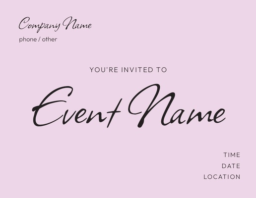 Design Preview for Modern & Simple Invitations & Announcements Templates, 5.5" x 4" Flat