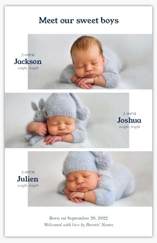 A babies multiphoto white gray design for Traditional & Classic with 3 uploads