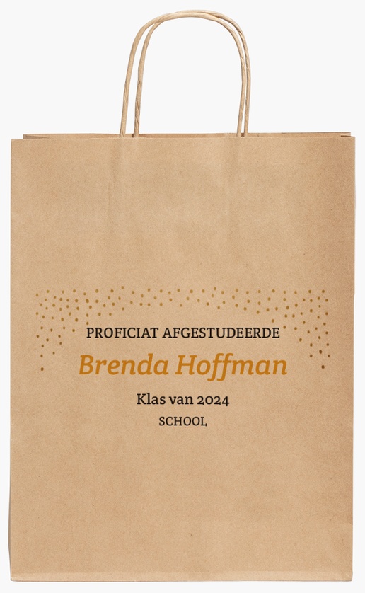 Voorvertoning ontwerp voor Ontwerpgalerij: Afstuderen Kraftpapieren tassen, 240 x 110 x 310 mm