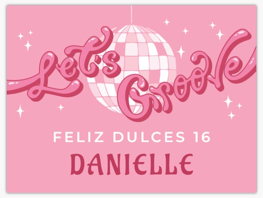 Un Tema de los 70 bola de discoteca diseño rosa para Adolescentes