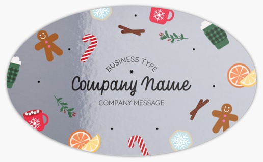 Design Preview for Holiday Product Labels on Sheets Templates, 3" x 5" Oval