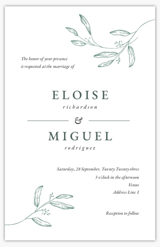 Design Preview for Design Gallery: Traditional & Classic Wedding Invitations, Flat 18.2 x 11.7 cm