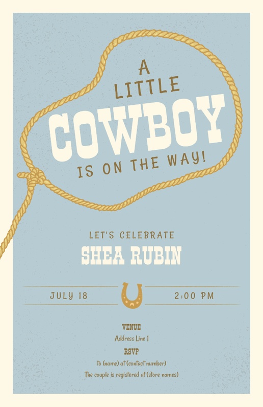 A western cowboy invitations cream white design for Type