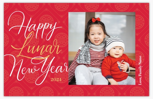 A elegant lunar new year red pink design for Greeting with 1 uploads