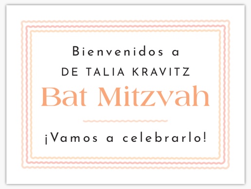 Un bat mitzvah diseño ondulado diseño crema rosa para Cumpleaños de adolescentes