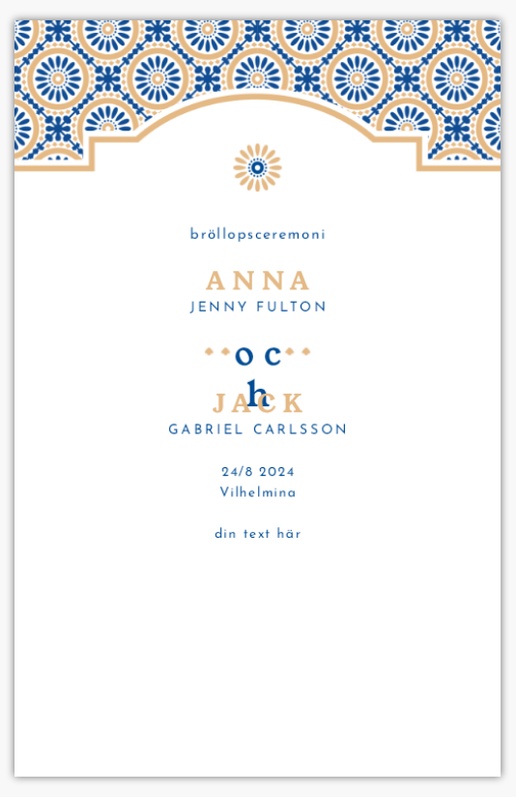 Förhandsgranskning av design för Designgalleri: Destination Bröllopsprogram, 21,6 x 13,9 cm