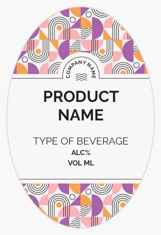 Design Preview for Design Gallery: Patterns & Textures Beer Labels, Oval 7.5 x 5 cm Vertical