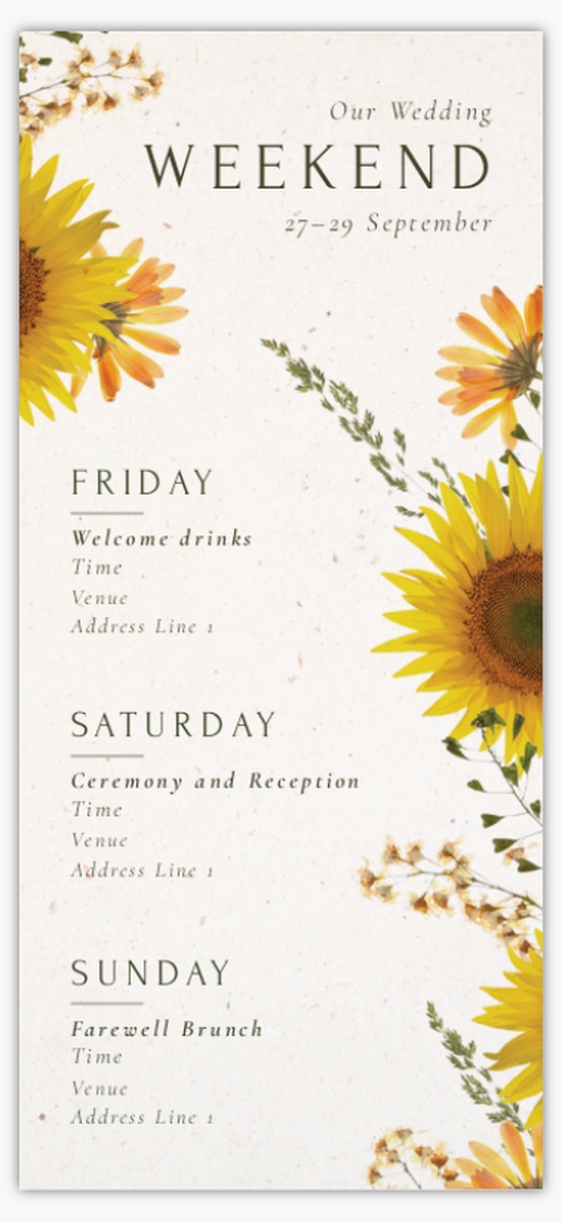 Design Preview for Design Gallery: Wedding Programmes, 21 x 9.5 cm