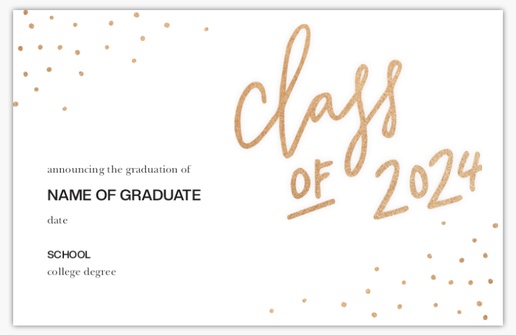 A grad announcement grad white brown design for Graduation Announcements