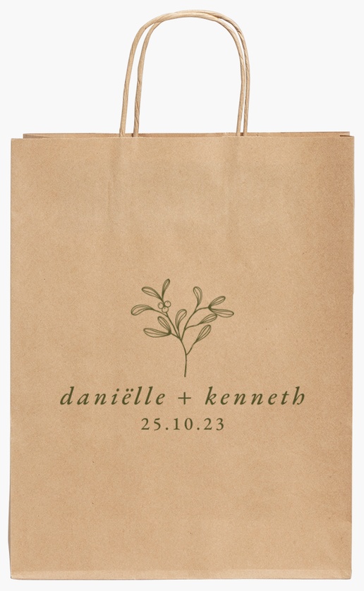 Voorvertoning ontwerp voor Ontwerpgalerij: Bruiloft Kraftpapieren tassen, 240 x 110 x 310 mm