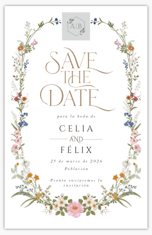 Vista previa del diseño de Galería de diseños de tarjetas save the date para floral, 18,2 x 11,7 cm
