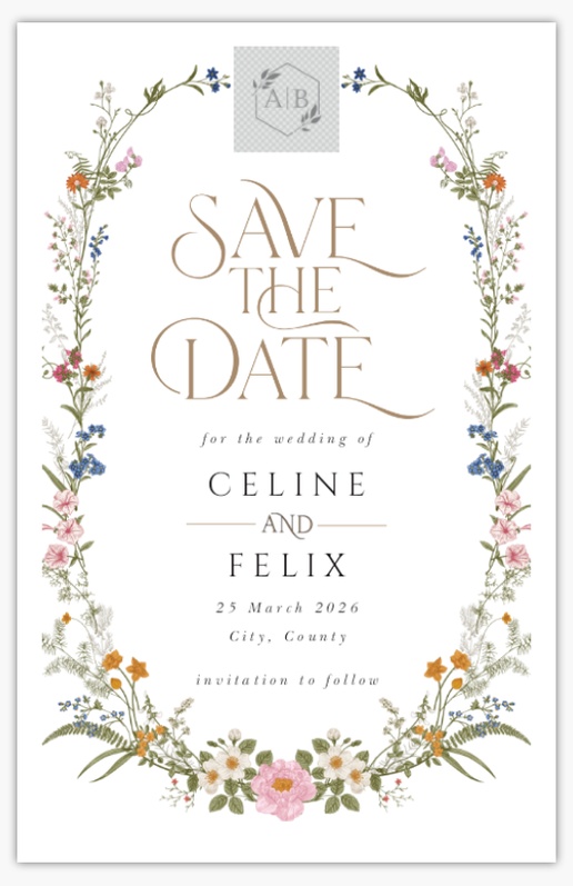 Design Preview for Design Gallery: Vintage Save The Date Cards, 18.2 x 11.7 cm
