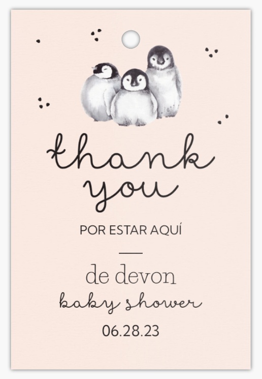 Un gracias bebé diseño blanco gris para Baby Shower con 1 imágenes