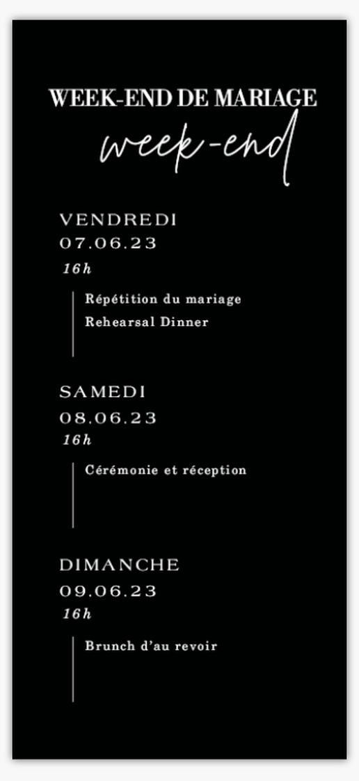 Aperçu du graphisme pour Galerie de modèles : programmes de mariage, 21 x 9.5 cm