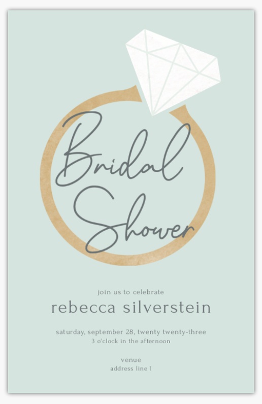 Design Preview for Bridal Shower Invitations & Announcements, 4.6” x 7.2” Flat