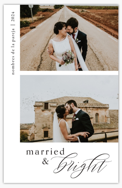 Un casado boda diseño blanco gris para Elegante con 2 imágenes