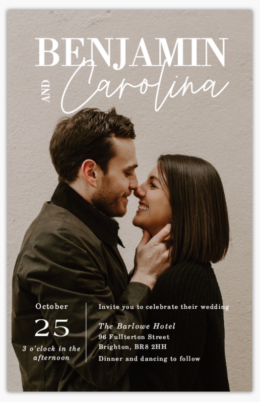 Design Preview for Design Gallery: Minimal Wedding Invitations, Flat 21.6 x 13.9 cm