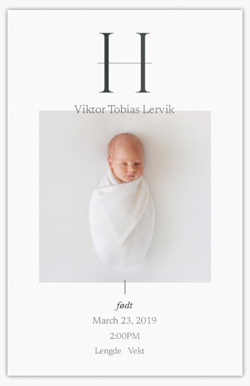 Forhåndsvisning av design for Designgalleri: Nyfødt Fødselskunngjøringer, 18.2 x 11.7 cm