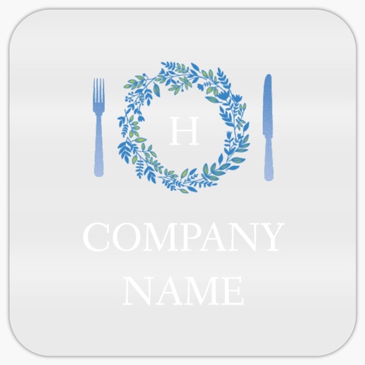 A cutlery logo white blue design for Floral