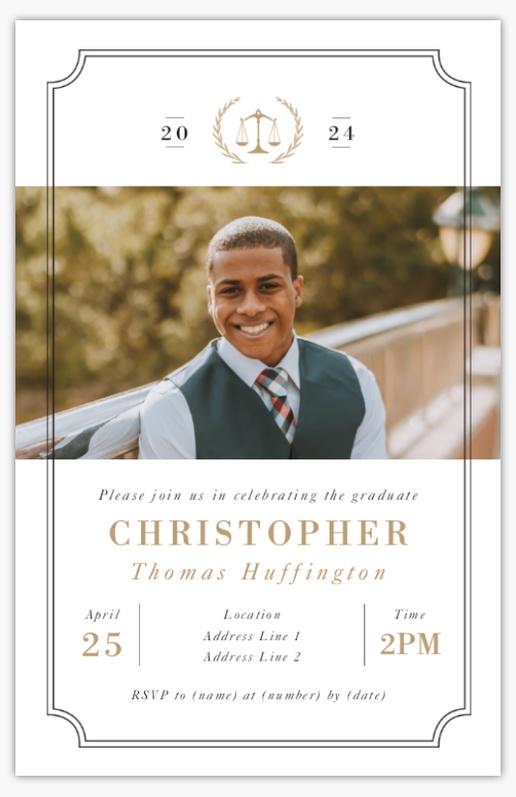 Design Preview for Graduation Party Invitations & Announcements Templates, 4.6” x 7.2” Flat