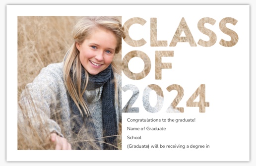 A graduation invitation 1 image white gray design for Graduation Announcements with 1 uploads