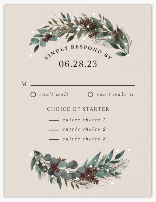 Design Preview for  Wedding RSVP Cards Templates, 5.5" x 4" Flat