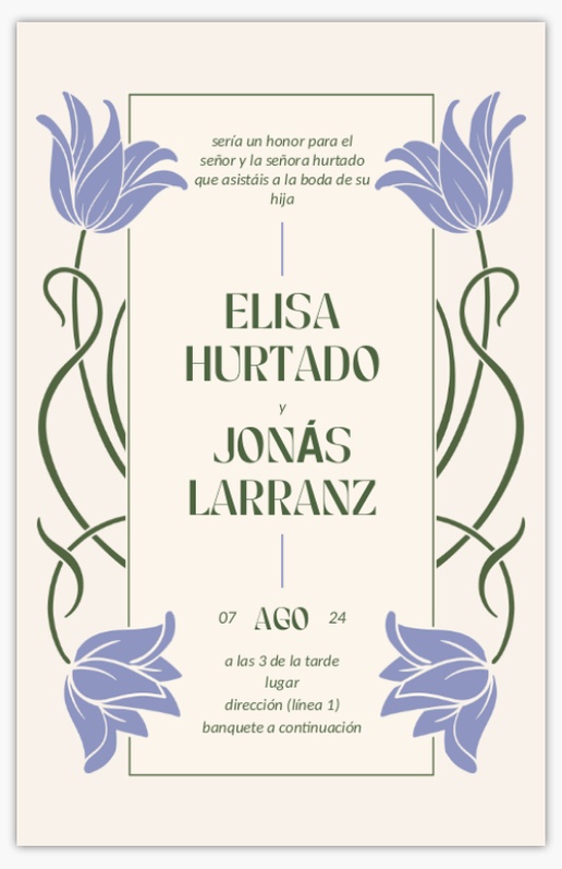 Vista previa del diseño de Plantillas para invitaciones de boda, Plano 18,2 x 11,7 cm