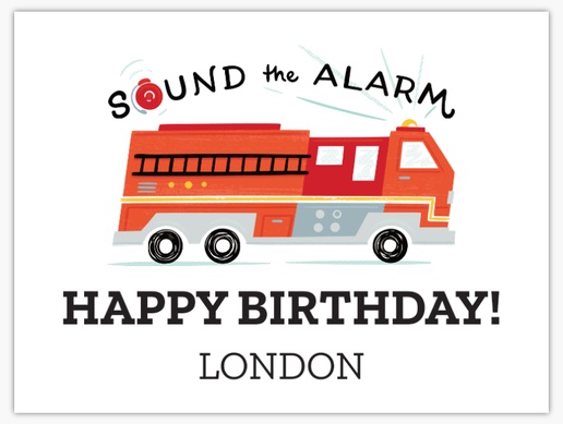 A fire fire engine party black red design for Child Birthday