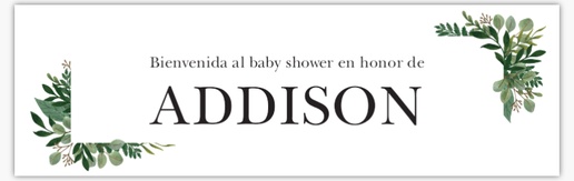 Un verdor simple baby shower de género neutro diseño blanco gris para Baby Shower