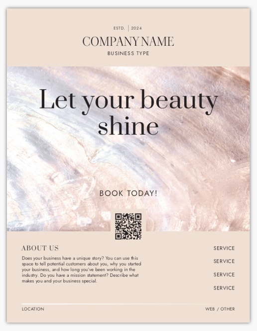 Design Preview for Beauty & Spa Custom Flyers Templates, 8.5" x 11"