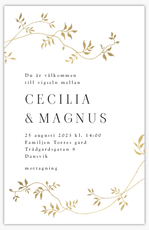 Förhandsgranskning av design för Designgalleri: Traditionell & klassisk Bröllopsinbjudningar, Enkelt 21.6 x 13.9 cm
