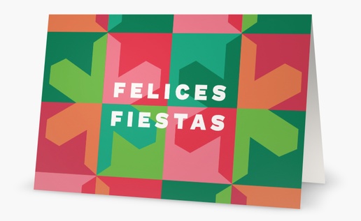 Un tarjeta de vacaciones de negocios colorido diseño verde rosa para Empresas