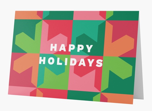 A business holiday card colorful green pink design for Business