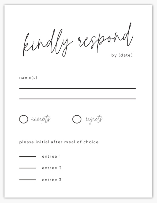 Design Preview for Modern Wedding RSVP Cards Templates, 5.5" x 4" Flat