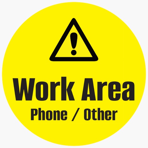 A work area caution yellow black design