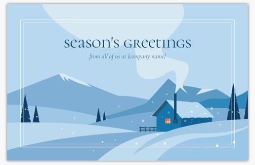 A seasons greeting snow covered mountains blue design for Business