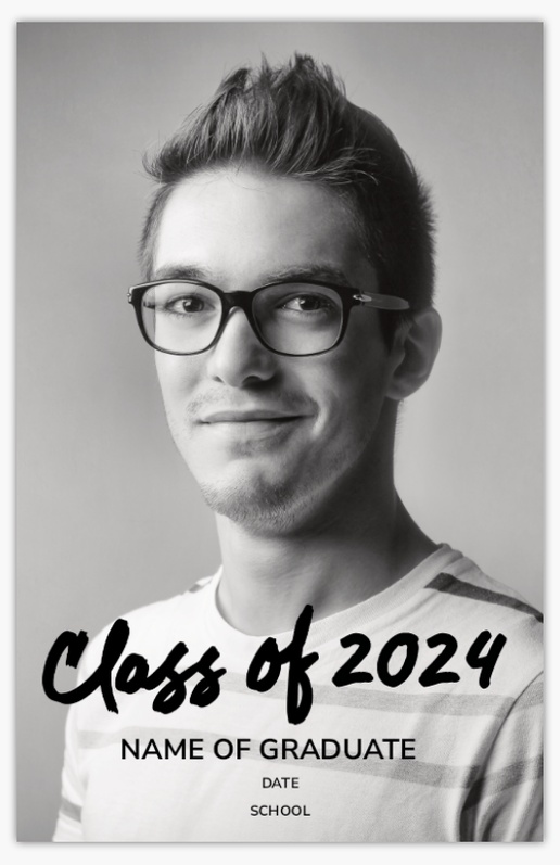 A 1 image graduation announcement black design for Type with 1 uploads